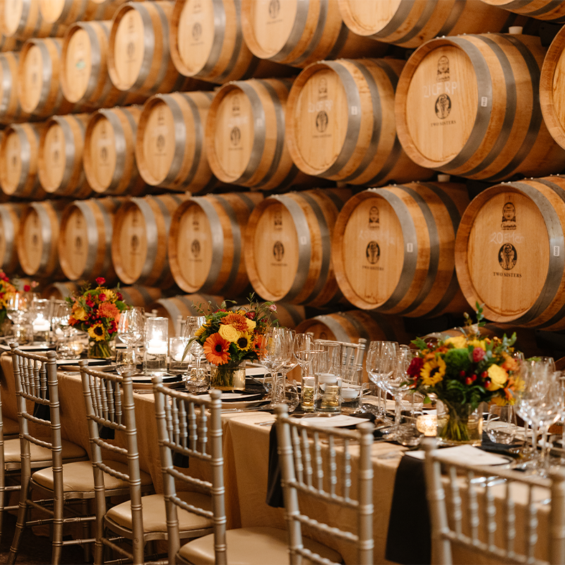 Decorated barrel room